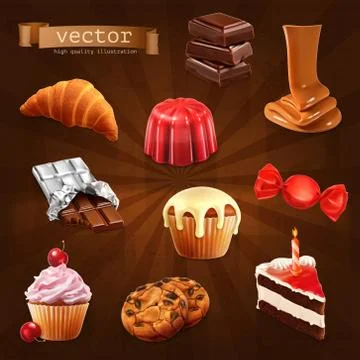 Confectionery, vector set 3 Stock Illustration