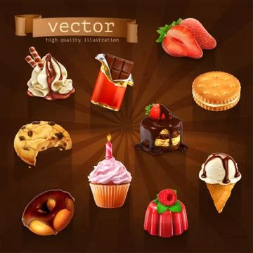 Confectionery, vector set Stock Illustration
