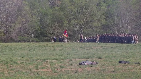 CONFEDERATE BATTLE FIELD MARCH Video stock 74595366
