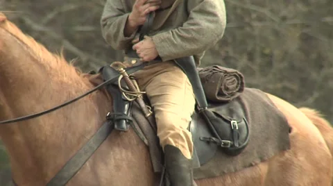 Confederate Cavalry hat on heart 库存影片 1048047