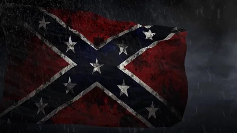 Confederate Flag Battered in a Storm 4K Loop Video stock 83497027