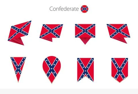 Confederate flag collection, eight versions of Confederate vector flags. 스톡 일러스트