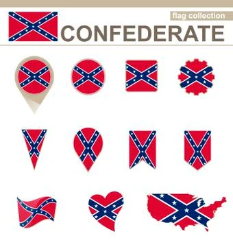 Confederate Flag Collection Stock Illustration