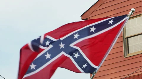 Confederate Flag Flying in the Wind, 4K Stock Footage