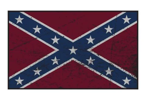 Confederate Flag Grunged Illustrazione stock