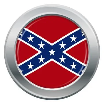 Confederate Flag Silver Icon Illustrazione stock