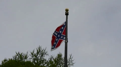 Confederate flag waves at the state house in Columbia, SC Video stock 53000581