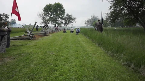 Confederate skirmish 1 Stock Footage 41105148