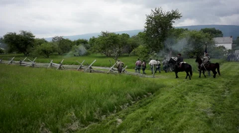 Confederate skirmish 2 Stock Footage 41104063