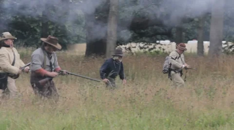 Confederate skirmishers Video stock 8533344