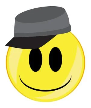 Confederate Smile Face Button Isolated Stock Illustration