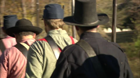 Confederate Soldier's walking Stock Footage 40478568