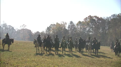 Confederate's on horses Stock Footage 40479605
