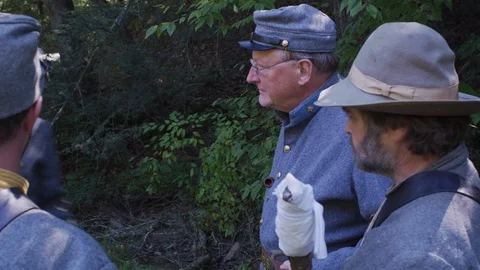 Confederates lighting torches Stock-Footage 90561631