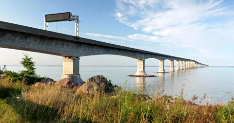 Confederation Bridge connecting Prince Edward Island to New Brunswick Stock Footage 287484778