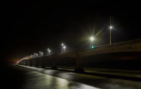 Confederation Bridge at Night Stock Photos