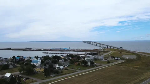 Confederation Bridge, PEI To New Brunswick, Canada, maritime infrastructure Stock Footage 339360461
