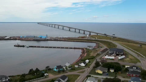 Confederation Bridge, PEI To New Brunswick, coastal infrastructure, Canada Stock Footage 339360728