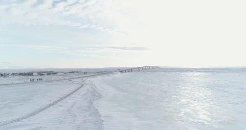 Confederation Bridge Winter 1 库存影片 101489132