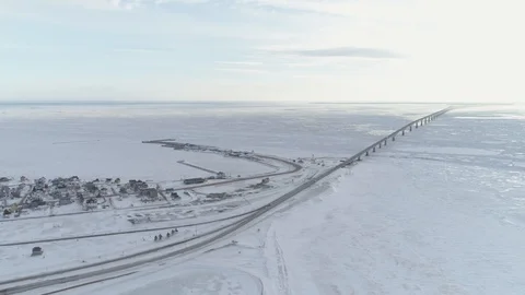 Confederation Bridge Winter 2 库存影片 101484695
