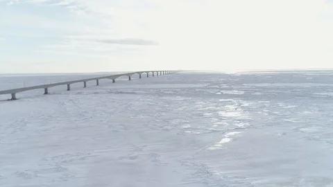 Confederation Bridge Winter 3 库存影片 101484785