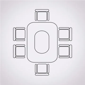 Conferance Business table Icon Illustrazione stock