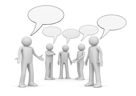 Conference / chat (3d isolated characters series) Stock Illustration
