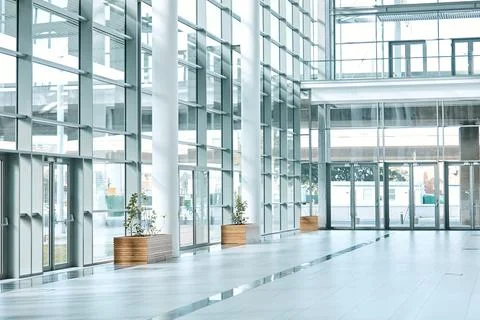 Conference, convention and interior of empty building for workshop venue, s.. Stock Photos