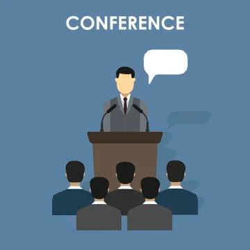 Conference design concept set Stock Illustration
