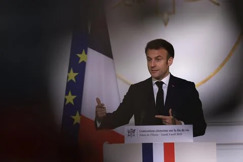 Conference on euthanasia at Elysee Palace, Paris, France - 03 Apr 2023 Stock Photos