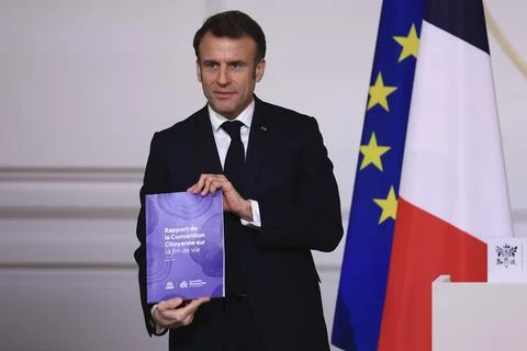 Conference on euthanasia at Elysee Palace, Paris, France - 03 Apr 2023 Foto stock