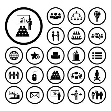 Conference icon set Stock Illustration