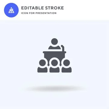 Conference icon vector, filled flat sign, solid pictogram isolated on white Stock Illustration
