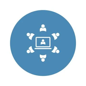 Conference Icon Vector flat design style. Human Resources And Management Stock Illustration