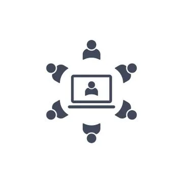 Conference Icon Vector flat design style. Human Resources And Management Stock Illustration