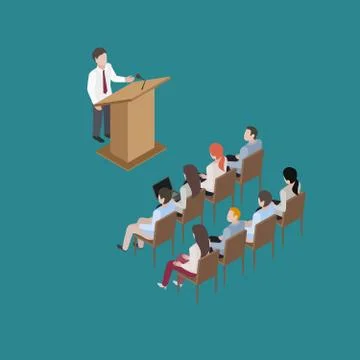 Conference man speach Illustrazione stock