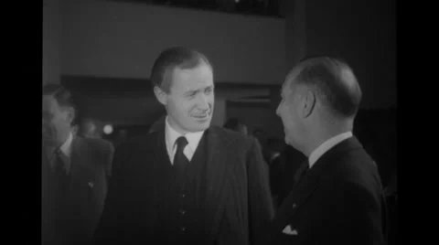 Conference members talking to each other at the Nato Conference Stock Footage 36423951