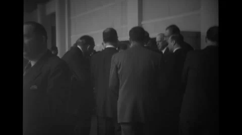 Conference members talking to each other at Nato Conference Stock Footage 36428065