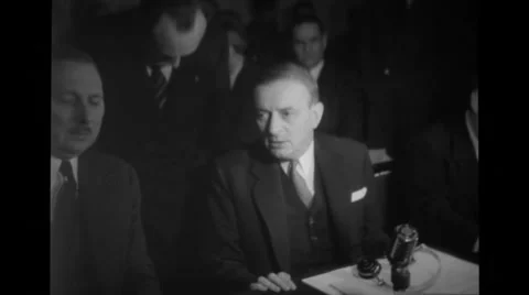 Conference members talking inside the conference room at Nato Conference Stock Footage 36422907