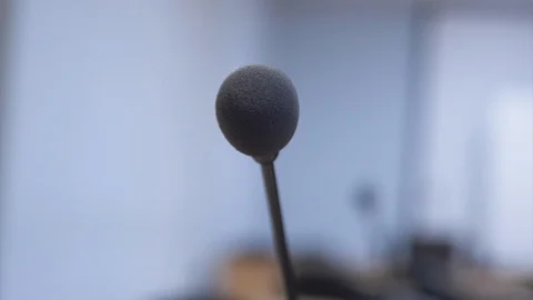 Conference Microphone Closeup Stock Footage 97137260