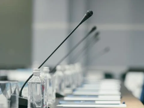 Conference microphone Stock Photos