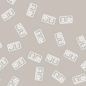 Conference via mobile line vector seamless pattern Illustrazione stock