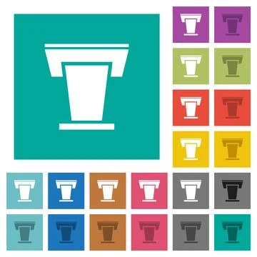 Conference podium square flat multi colored icons Stock Illustration