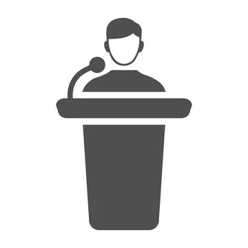 Conference presentation gray icon, presenter, speaker 스톡 일러스트