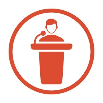 Conference presentation icon design, presenter, speaker 스톡 일러스트