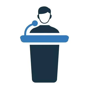 Conference presentation icon, presenter, speaker 스톡 일러스트