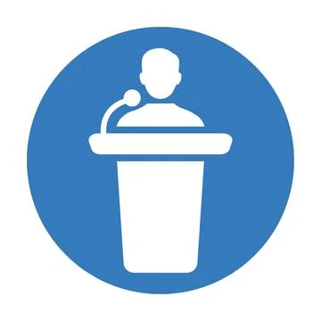 Conference presentation icon, presenter, speaker vector 스톡 일러스트
