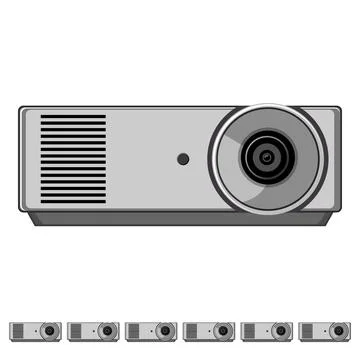 Conference projector video cartoon vector graphic Stock Illustration