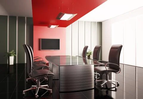 Conference room 3d Stock Illustration