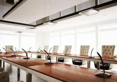 Conference room 3d render Stock Illustration